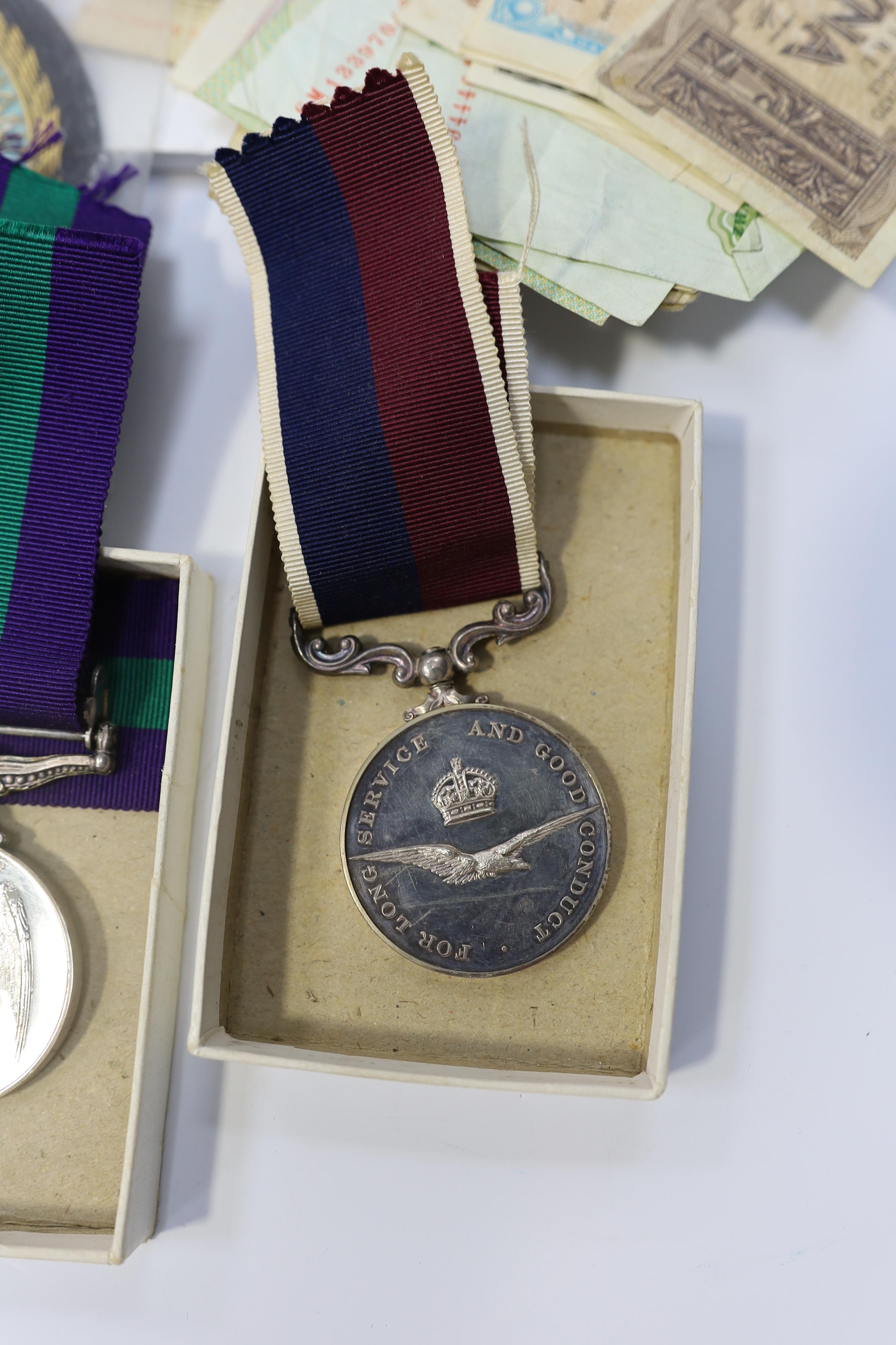 An ERII medal group awarded to SGT. Bertha Barke W.R.A.F. comprising; a General Service Medal with bar for Arabian Peninsula, a Long Service and Good Conduct Medal and a cased British Empire Medal for Meritorious Service